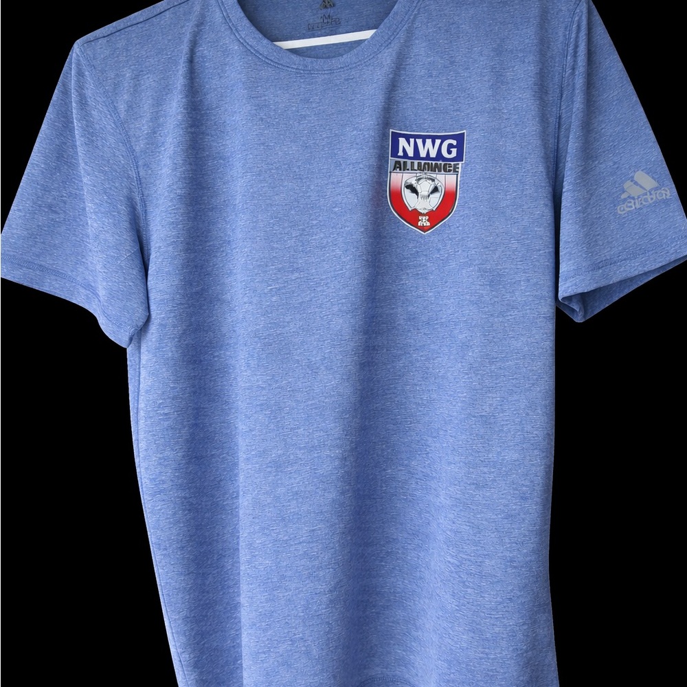 Adidas Blue Men's Short Sleeve Tee with Emblem